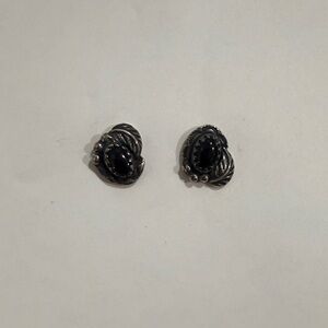 Black Onyx and Sterling Silver Earrings